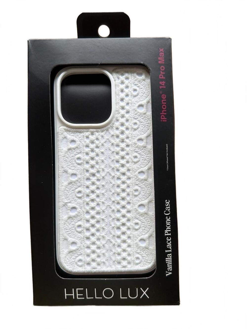 iPhone 14 Pro Max Case White Vanilla Lace Textured Phone Case Hello Lux NEW